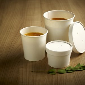 White Heavy Duty Paper Board Containers & Lids